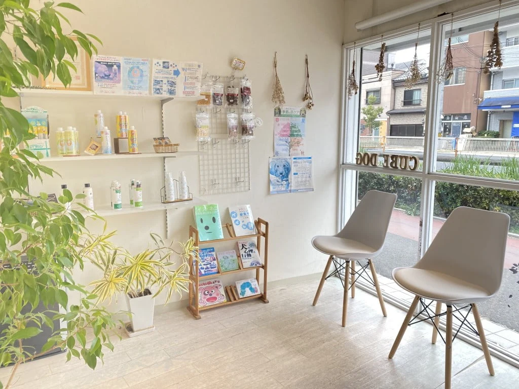Cube dogの店内。ペットホテルのお部屋もここにあります